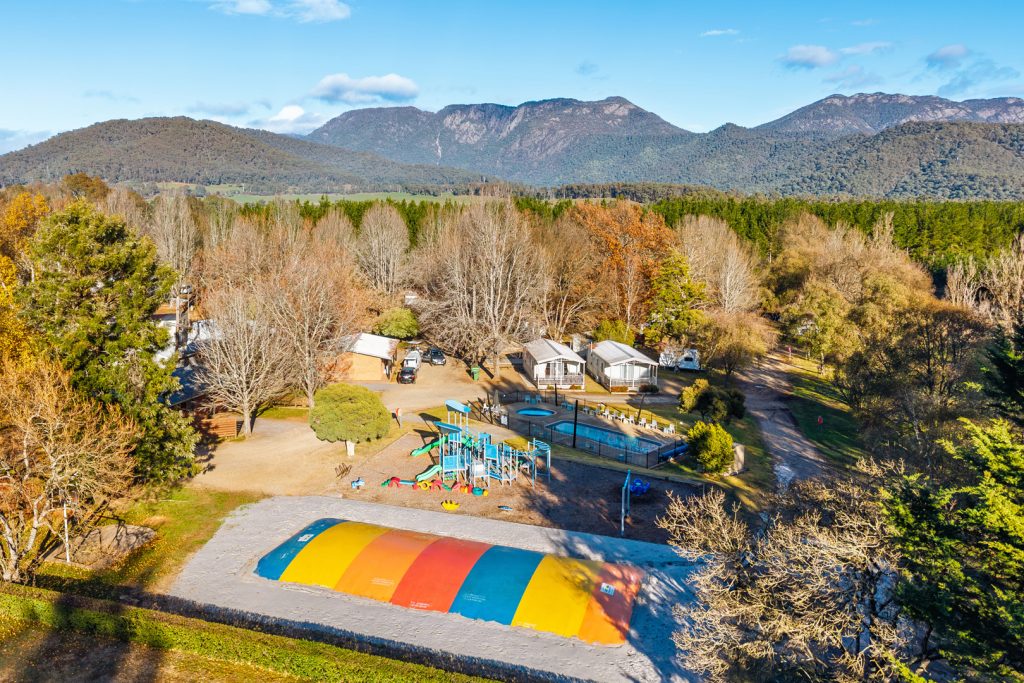 03-bright-valley-holiday-park-jumping pillow Bright Porepunkah Holiday Park, Porepunkah, BIG 4, Jumping Pillow, Bouncing Cushion, Inflatable
